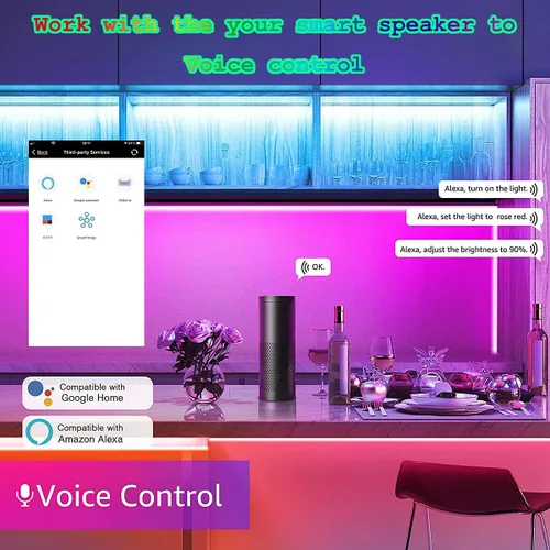 Vista 4 de Luz LED Pixel WiFi Bluetooth IR Remote Combine Controller para WS2812B WS2811 SK6812 direccionable RGBIC Music Sync App Control Box Tira programable
