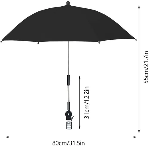 Vista 6 de Cochecito Multi-direccional producto al aire libre sombrilla silla paraguas 3color universal con clip 360° paraguas ajustable
