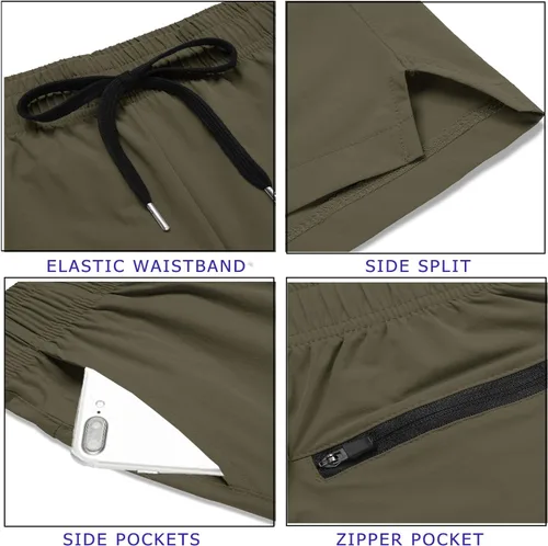 Vista 5 de COOFANDY Pantalones cortos deportivos para correr para hombre de 5 pulgadas, paquete de 2 pantalones cortos de entrenamiento para gimnasio