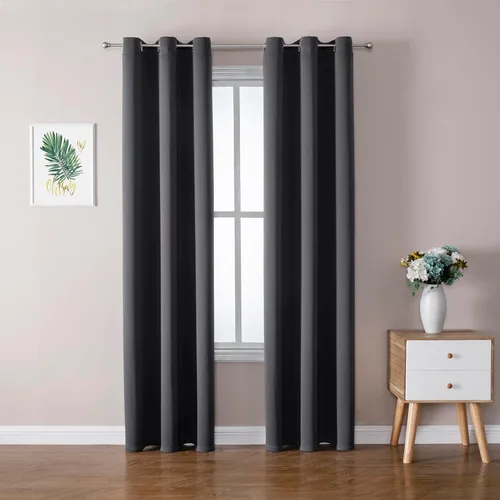 Vista 26 de ChrisDowa - Cortinas cortas para ventana de 40 pulgadas para dormitorio - Cortinas cortas con ojales y aislamiento térmico para oscurecer