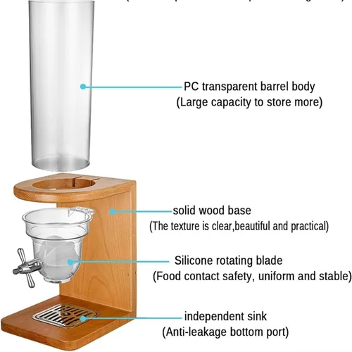 Vista 3 de Dispensador de alimentos secos 3.5L/7L/10.5L, dispensador de cereales para encimera, dispensador de almacenamiento de cereales con barril de PC