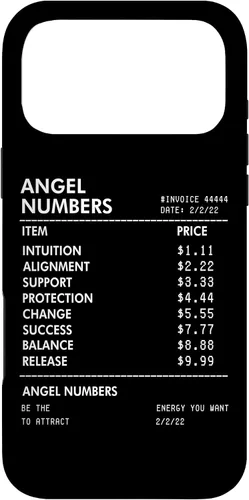 Vista 22 de iPhone 16 Números Ángel Recibo 111 222 333 444 Estuche de numerología espiritual