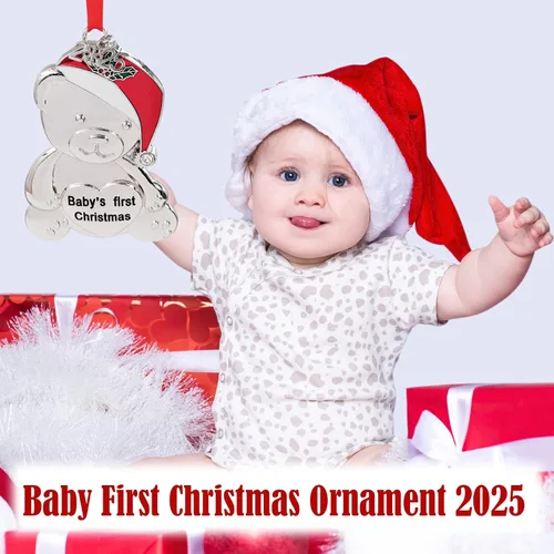 Vista 2 de Adornos de la primera Navidad del bebé 2025, adorno de mi primera Navidad 2025 para niña niño bebé 1ª Navidad adorno para recién nacido recuerdo