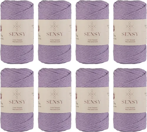 Vista 15 de Sensy - Cuerda de macramé prémium de 0.118 in, 109 yardas, 100% algodón, una hebra torcida, cuerda de macramé, hilo de algodón para macramé, hilo