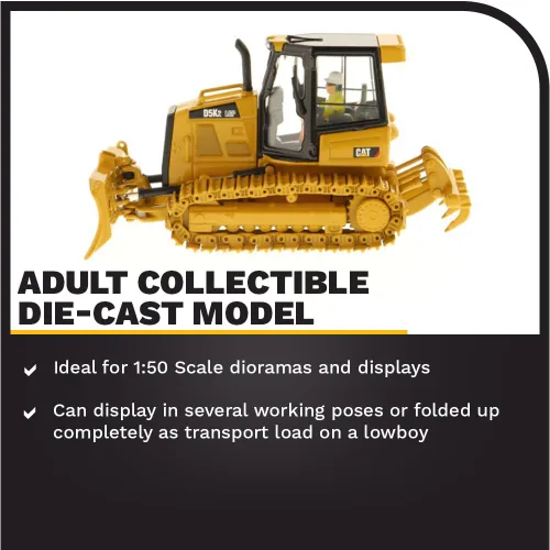 Vista 3 de Diecast Masters 1:50 Caterpillar D5K2 LGP Tractor tipo oruga - Serie High Line 85281