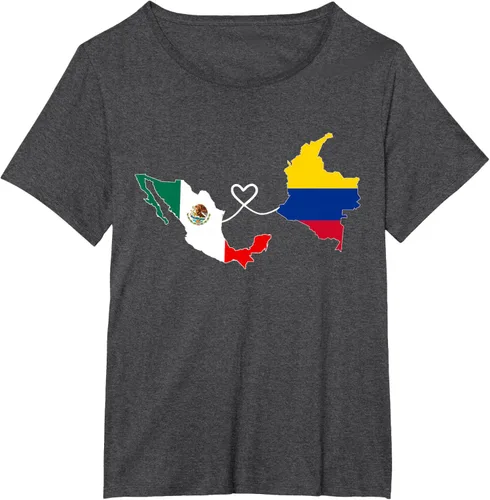 Vista 26 de Camiseta Half Colombian Half Mexican Flag Map DNA Mexico Colombia