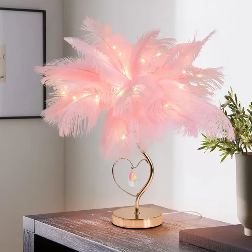 Vista 12 de ZYLEISENBAO Lámpara de Flor de Rosa Rosa Romántica Lámpara de Mesita de Noche Princesa Lámpara de Mesa de Flor para Mesita de Noche Luz de Rosado