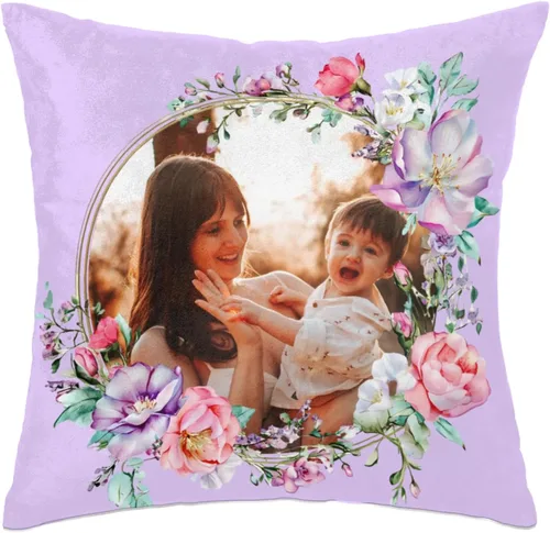 Vista 22 de Funda de almohada personalizada para mamá, funda de almohada cuadrada para el día de la madre, decoración de 16 pulgadas, vegetación