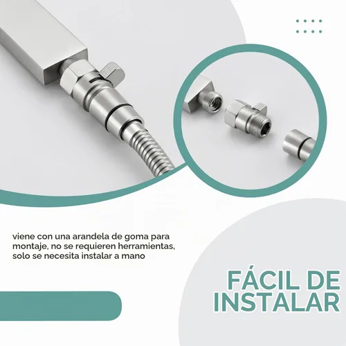 Vista 8 de Aomasi Restrictor de flujo de cabezal de ducha para baño doméstico, níquel Níquel cepillado