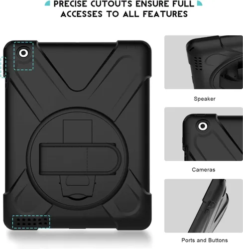 Vista 5 de ProCase Funda resistente resistente para iPad 2 3 4 (modelo antiguo), a prueba de golpes 360 grados giratoria Kickstand Funda protectora para iPad