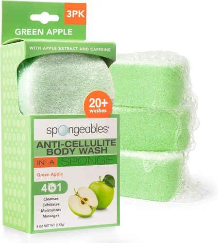 Vista 9 de Spongeables Jabón Corporal Anticelulítico en una Esponja de Más de 20 Lavados, Aloe Fresco, 1 Unidad Verde aloe