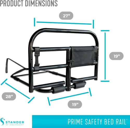 Vista 8 de Stander Riel de cama de seguridad Prime, mango bariátrico para adultos, personas mayores y ancianos, barandilla extraíble y asistencia de soporte