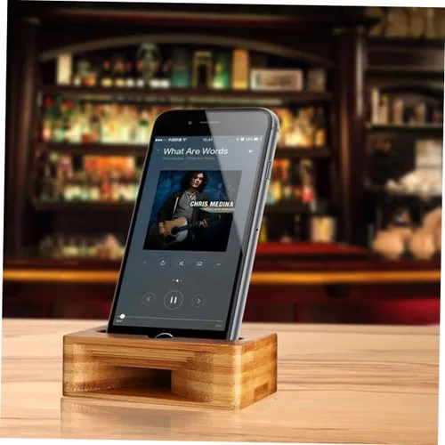 Vista 7 de HOMSFOU Amplificador de sonido para teléfono y soporte universal de madera para teléfono, 3.93 x 2.36 x 4.72 pulgadas, base de altavoz de escritorio