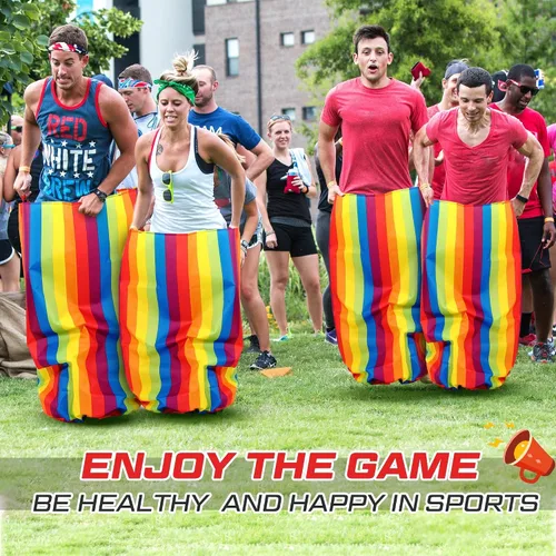 Vista 5 de Paquete de 12 bolsas grandes de patatas para niños y adultos, carnaval familiar, juegos al aire libre, sacos de papas de tela Oxford