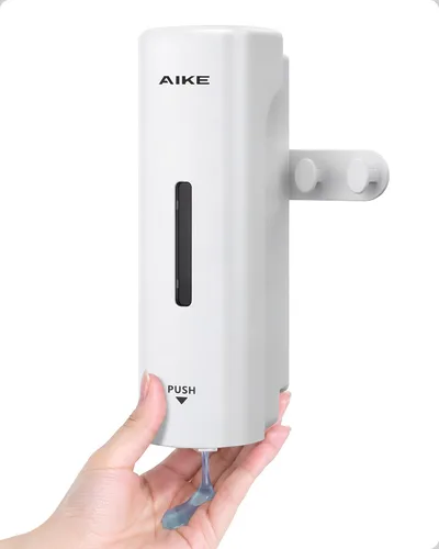 Vista 14 de AIKE EasyPush - Dispensador de jabón líquido para montaje en pared, 11.8 Negro