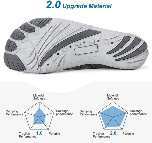 Vista 5 de HIITAVE - Zapatos acuáticos y con sensación de pies descalzos para hombre, calcetines acuáticos de secado rápido para deportes al aire libre