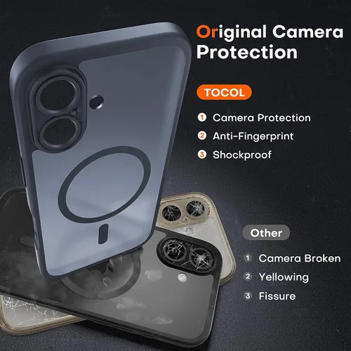 Vista 763 de TOCOL Funda para iPhone 11, compatible con Magsafe, protección completa de cámara, imanes integrados, protección contra caídas, funda translúcida