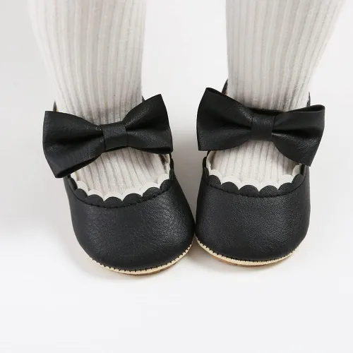Vista 3 de SOFMUO Mary Jane - Zapatos planos con lazo, zapatos de ballet para niñas pequeñas, primeros caminantes, para boda, Navidad, zapatos de vestir