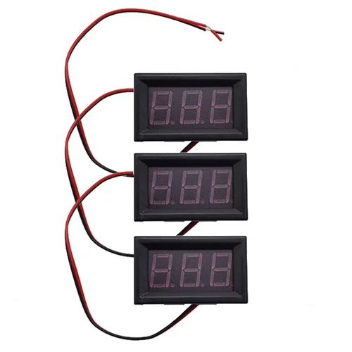 Vista 2 de DC 0-30V 3-Digital Display Medidor de Voltaje 3pcs Voltímetro Panel Motocicleta