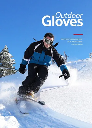 Vista 2 de ALISXM Guantes de invierno para esquí y nieve, guantes de snowboard cálidos de invierno para pantalla táctil 3M para hombres y mujeres para correr