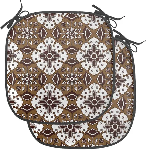 Vista 91 de Ambesonne Flamingo - Cojín de asiento para silla, diseño de fantasía exótica con elementos de vida silvestre hawaiana en colores pastel, acolchado