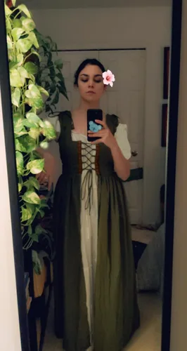 Vista 3 de HOMELEX Vestido renacentista para mujer, disfraz de elfo medieval, talla grande, disfraz de festival Ren Faire Midevil