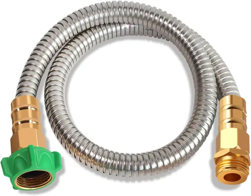 Vista 14 de Manguera de Jardín Corta de Metal de 1 Pie - Manguera de Agua Flexible de Acero Inoxidable Conector - Manguera Pequeña Liviana con Conexiones