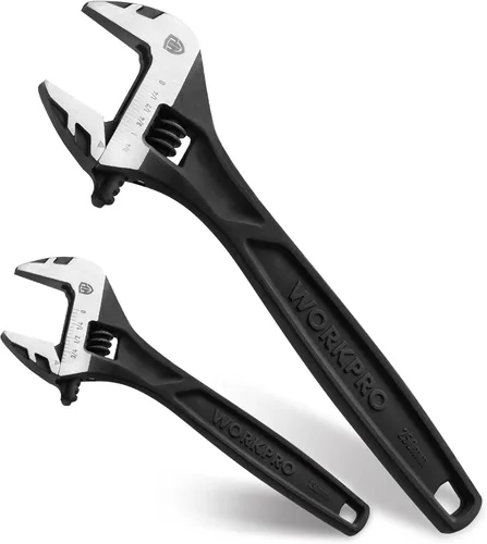 Vista 12 de WORKPRO - Llave ajustable de 4 pulgadas de servicio pesado con escala imperial y métrica, llave premium de acero Cr-V, cromada