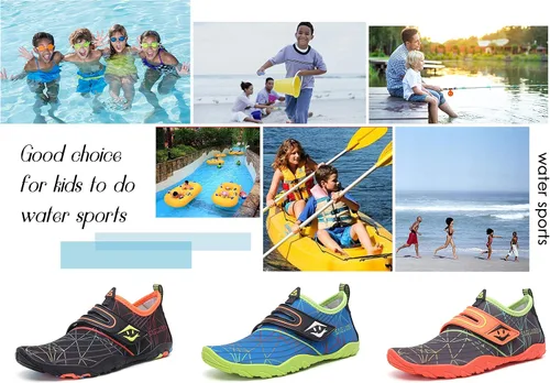 Vista 7 de SAGUARO Kids Boys Girls Water Shoes Non-Slip Quick-Dry Barefoot Aqua Shoe Outdoor Sport Beach Swimming Surfing Diving