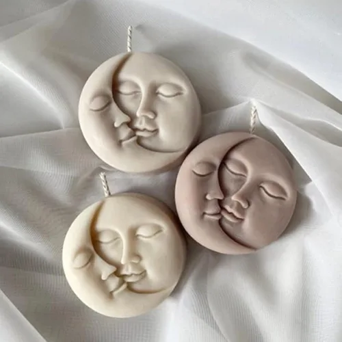 Vista 5 de Moldes de vela – Molde de silicona para hacer velas, moldes 3D de bricolaje para cera de soja, cera de abejas, vela perfumada, regalos del día