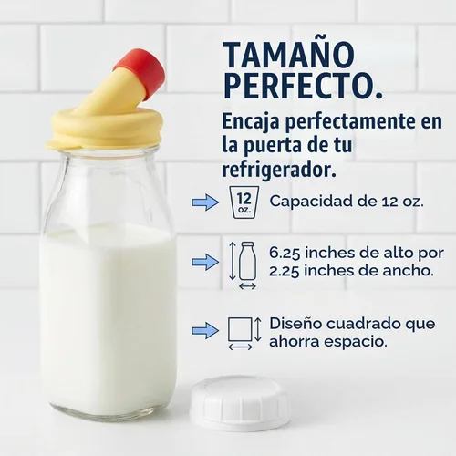 Vista 8 de kitchentoolz Botella de crema de vidrio de 12 onzas, botella de leche de vidrio cuadrada con tapas, botellas de vidrio con tapas, recipiente