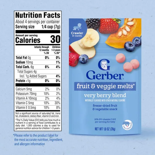 Vista 2 de Gerber Etapa 3 Very Berry Fruit and Veggie Melts, 1 Oz