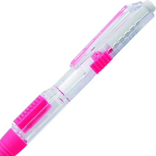Vista 6 de Lápiz mecánico Pentel QUICK CLICK (0.7mm), cañón rosa, caja de 12 lápices (PD217P)