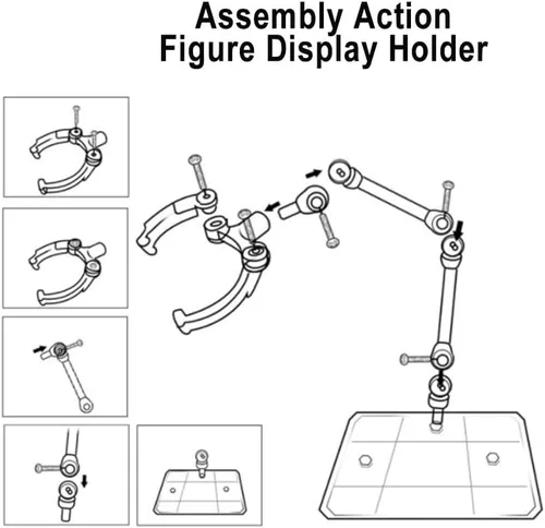 Vista 7 de 5 soportes para figuras de acción, soporte transparente para figuras de acción de montaje con base de muñeca, soporte de soporte compatible