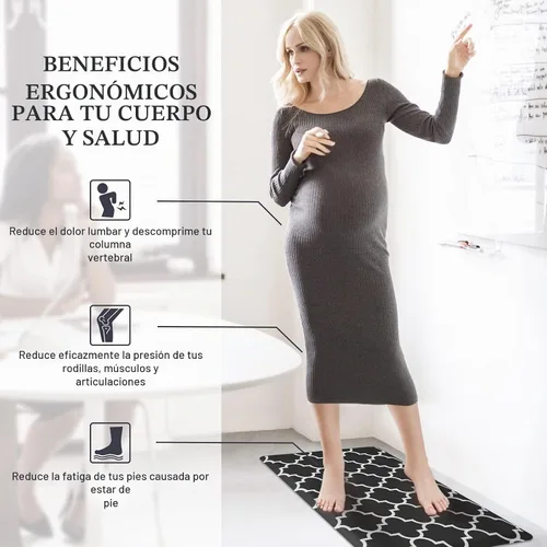 Vista 6 de WISELIFE Tapete de cocina acolchado antifatiga, 17.3 x 28 pulgadas, antideslizante, resistente, de PVC, ergonómico, impermeable, cómodo