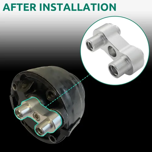 Vista 7 de Motoparty Adaptador de compresor de CA para LS GM R4 Fitting - #8 3/4-16#10 7/8-14 Va recto a 2 accesorios de línea masculinos del A/C, adaptador