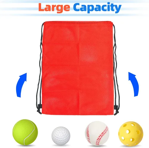 Vista 66 de GSE Games & Sports Expert Bolsa de malla con cordón para béisbol, pelotas de pickleball, pelotas de golf, gimnasio, equipo de natación, lavandería