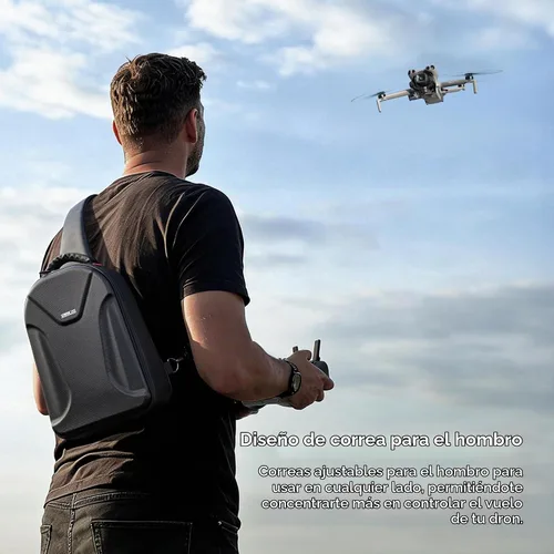 Vista 6 de STARTRC Funda Mini 5 Pro, Mochila de Transporte Rígida Resistente al Agua, Bolsa Grande para Drones que se Ajusta a Portátil de 11 Pulgadas, Mochila