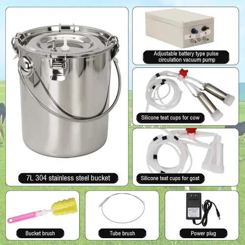 Vista 4 de 2-in-1 Goats and Cows Milking Machine Upgrade 1.85Gal/7L