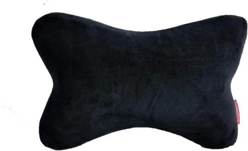 Vista 3 de Paquete de 2 almohadas de cuello de viaje con forma de hueso de perro, espuma viscoelástica, para automóvil, autobús, camión, conducción cómoda Negro