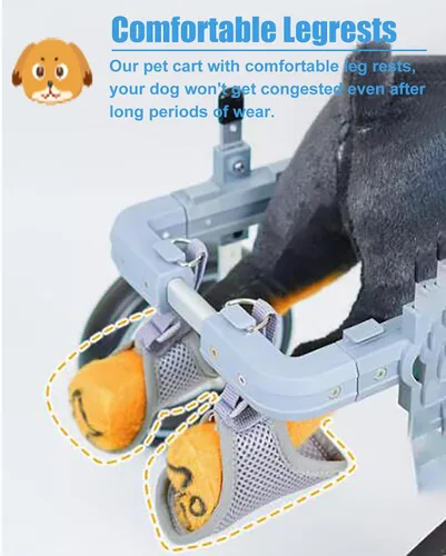 Vista 4 de Silla de ruedas para perro de 2 ruedas para pata trasera, carrito de ayuda para caminar para perros pequeños, medianos y grandes, ajustable