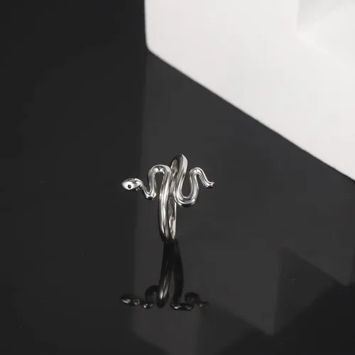 Vista 8 de Anillo de serpiente de plata de ley 925 para mujer, ya sean amantes de las serpientes o no, vale la pena tener joyas de moda personalizadas