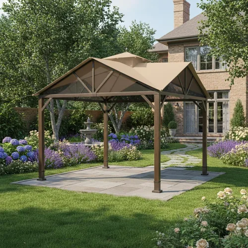 Vista 2 de Garden Winds Cubierta superior de repuesto RipLock 350 reforzada compatible con selección de estilo, techo inclinado de 10 x 10 pies, modelos