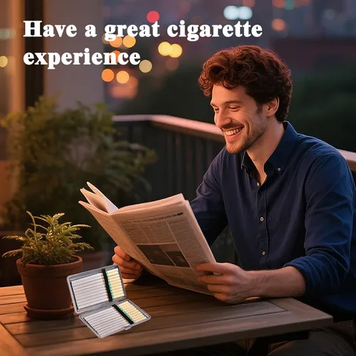 Vista 6 de Paquete de 4 cajas de cigarrillos de cuero vintage con capacidad para cigarrillos de 3.937 in para hombres y mujeres, regalos para tarjetas