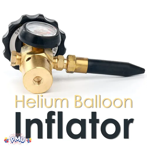 Vista 6 de PMU Válvula de llenado de regulador de tanque de helio para globos con medidor Pkg/1