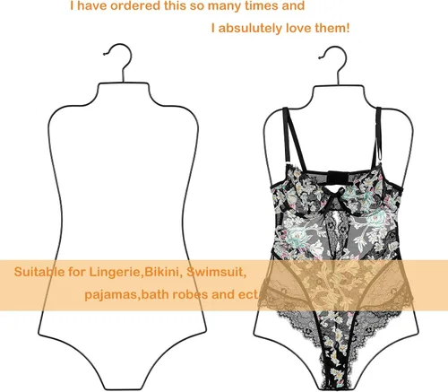 Vista 4 de 10Pack Negro Bikini Colgador De Cuerpo Completo Forma Metal Traje De Baño Percha