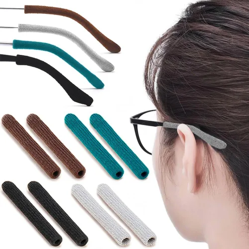 Vista 14 de 2 pares de almohadillas suaves mejoradas para orejas de gafas, agarres antideslizantes de algodón tejido para gafas, puntas cómodas de patillas 2