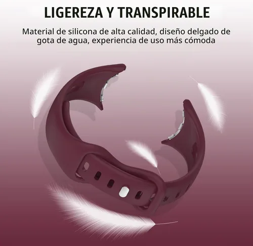 Vista 4 de Correas delgadas compatibles con Google Pixel Watch 4 3 (41mm)/Pixel Watch 2 1, correas ajustables transpirables de silicona suave deportiva