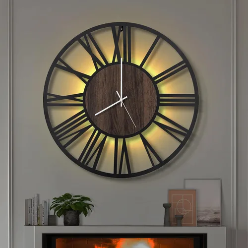 Vista 30 de LEIKE Relojes de Pared Grandes, Silenciosos, Sin Tictac, Funcionan con Baterías, Rústico Redondo Moderno Gran Reloj de Pared de Madera para Sala