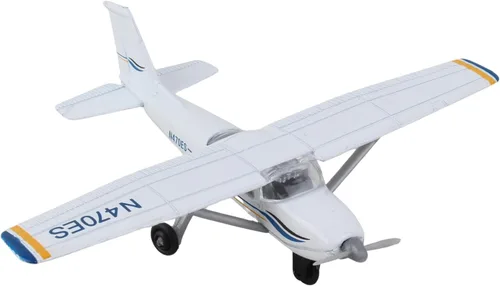 Vista 2 de Daron Runway24 Cessna 172 2000 Skyhawk Azul/Blanco Escala 1:87 Modelo de avión fundido a troquel con pista de aterrizaje